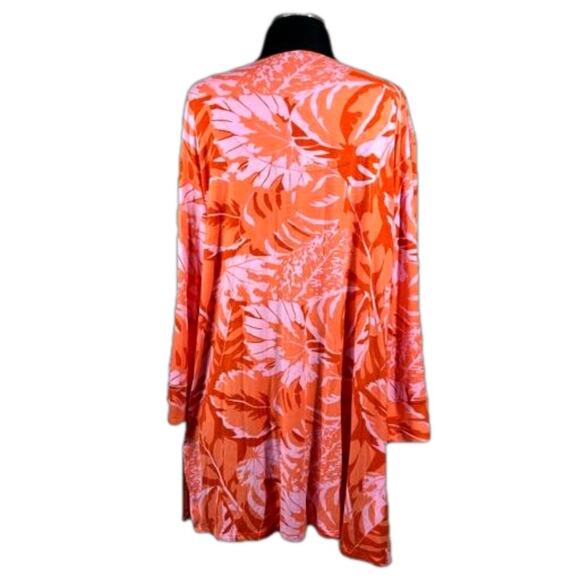 Soft Surroundings Del Rio Embellished Tunic Top Orange Pink Floral Size 2X - Picture 4 of 15
